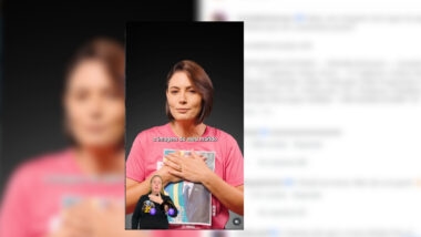 Michelle protestou com vídeo em que cobria a imagem do marido.