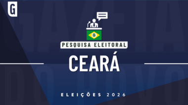 Imagem ilustrativa de pesquisa eleitoral com a bandeira do Ceará