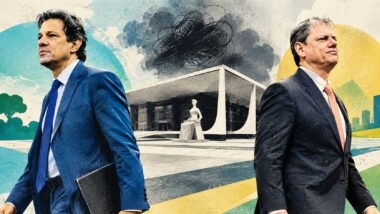 De olho nas eleições, os principais candidatos a governador em São Paulo Tarcísio e Haddad evitam se manifestar sobre a crise no STF.