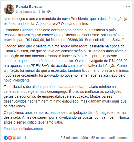 Renata Barreto fake news