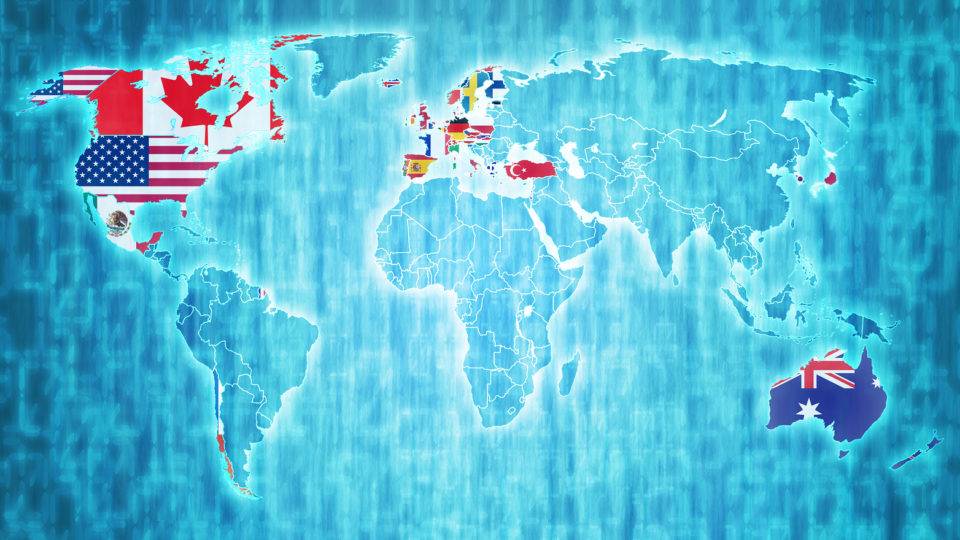 "Mapa com os países da OCDE| Foto: Bigstock"