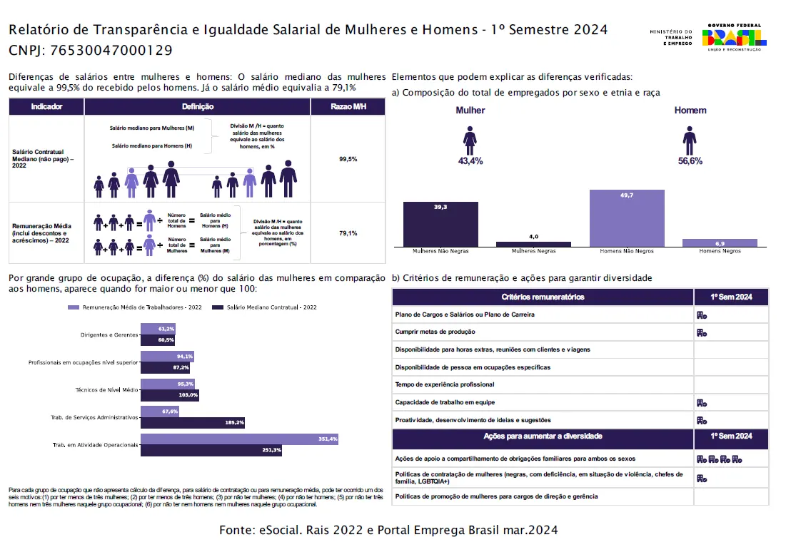 Relatório de Transparência Salarial 2024 - 1º Semestre